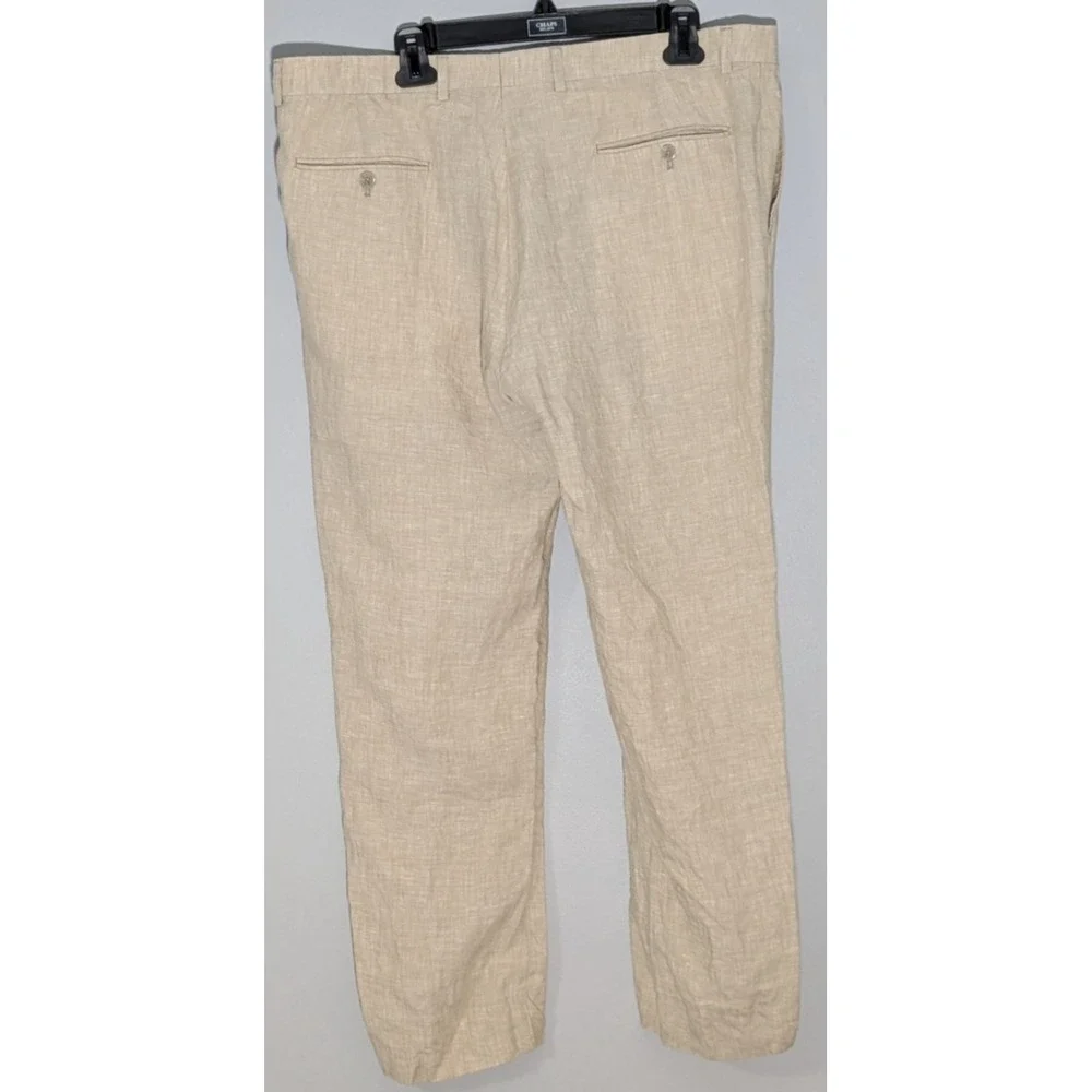 Joseph Joe Abboud Men's 100% Linen Pants Khaki Color 38 x 30 Beach Wear Summer